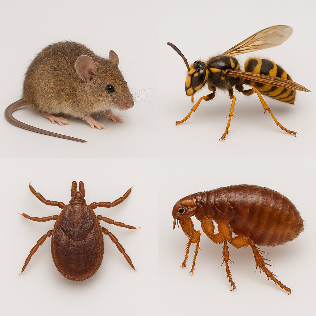 close-ups_of_common_pests_rodents_hornets_wasp_bees_ticks_fleas